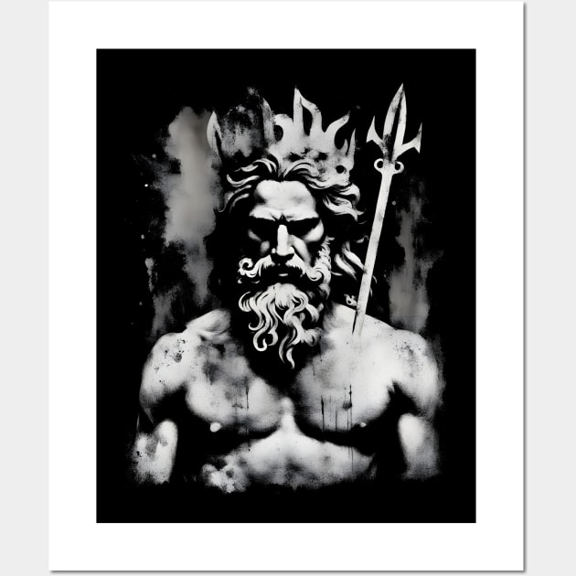 Poseidon Greek God Mythology Streetwear Wall Art by Ravenglow